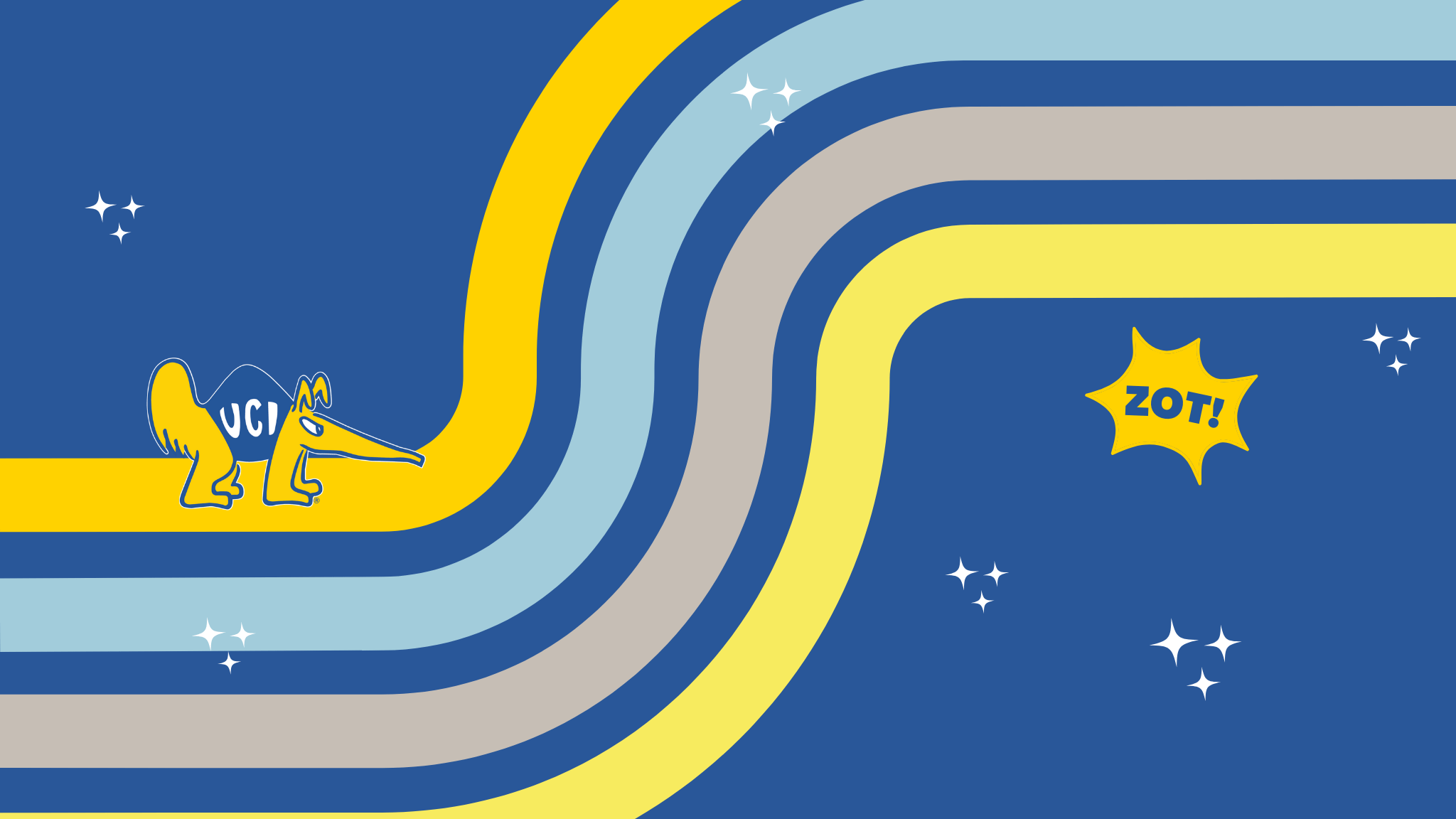 blue background with yellow and light blue waves