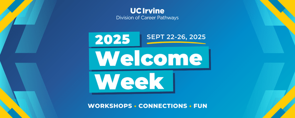 2025 Welcome Week banner 600x240 Welcome Week blue and yellow graphic
