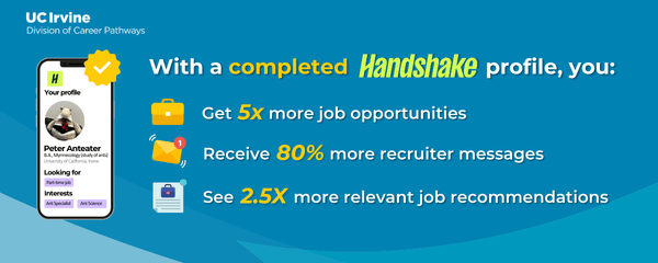 With a completed Handshake profile, you get 5x more job opportunities