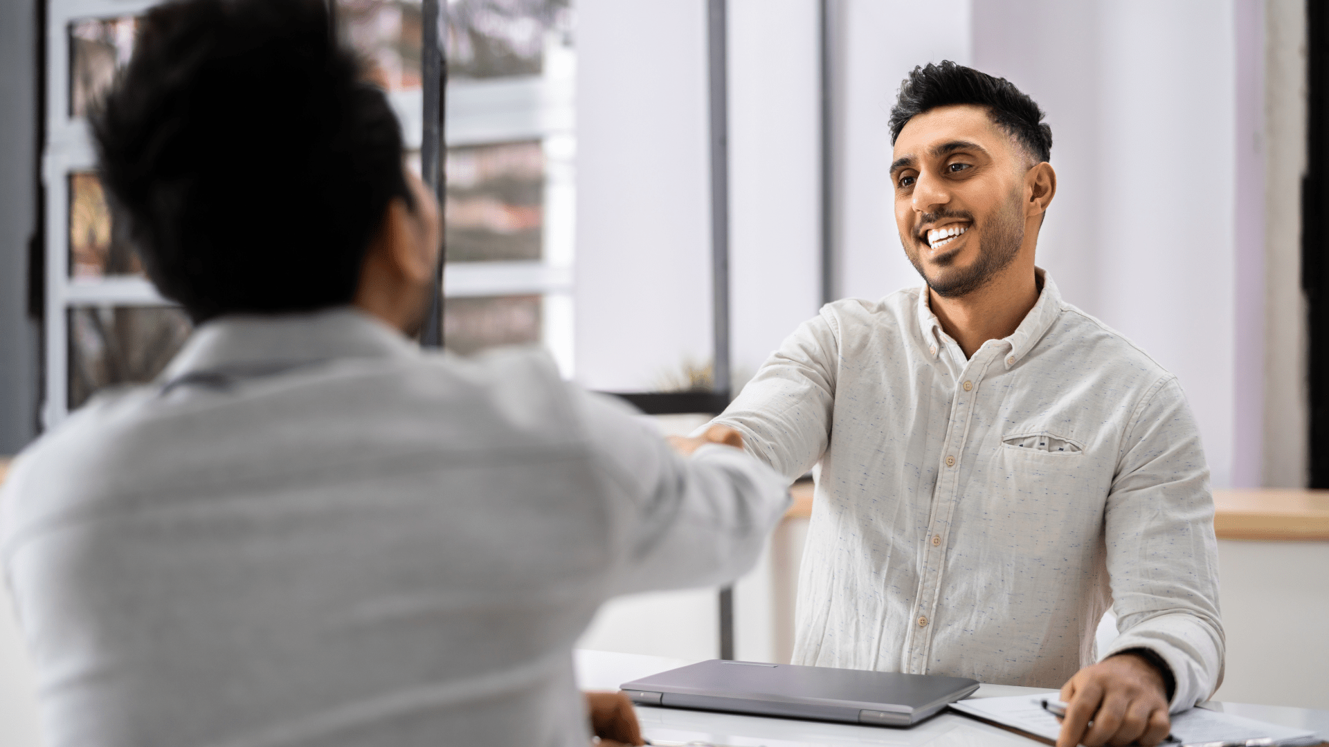 two people in an interview